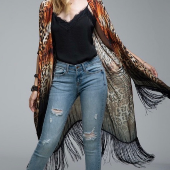 🔥Wild Thing Leopard Print Kimono Duster NWT - Picture 4 of 8